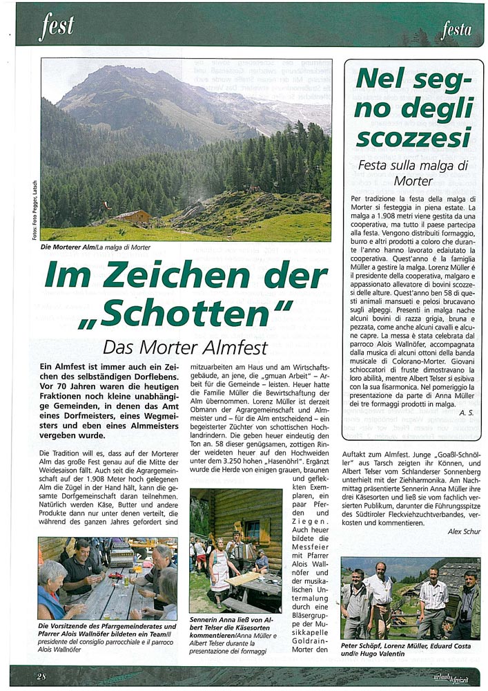 Hochlandrinder Zucht Südtirol Morterer Alm
